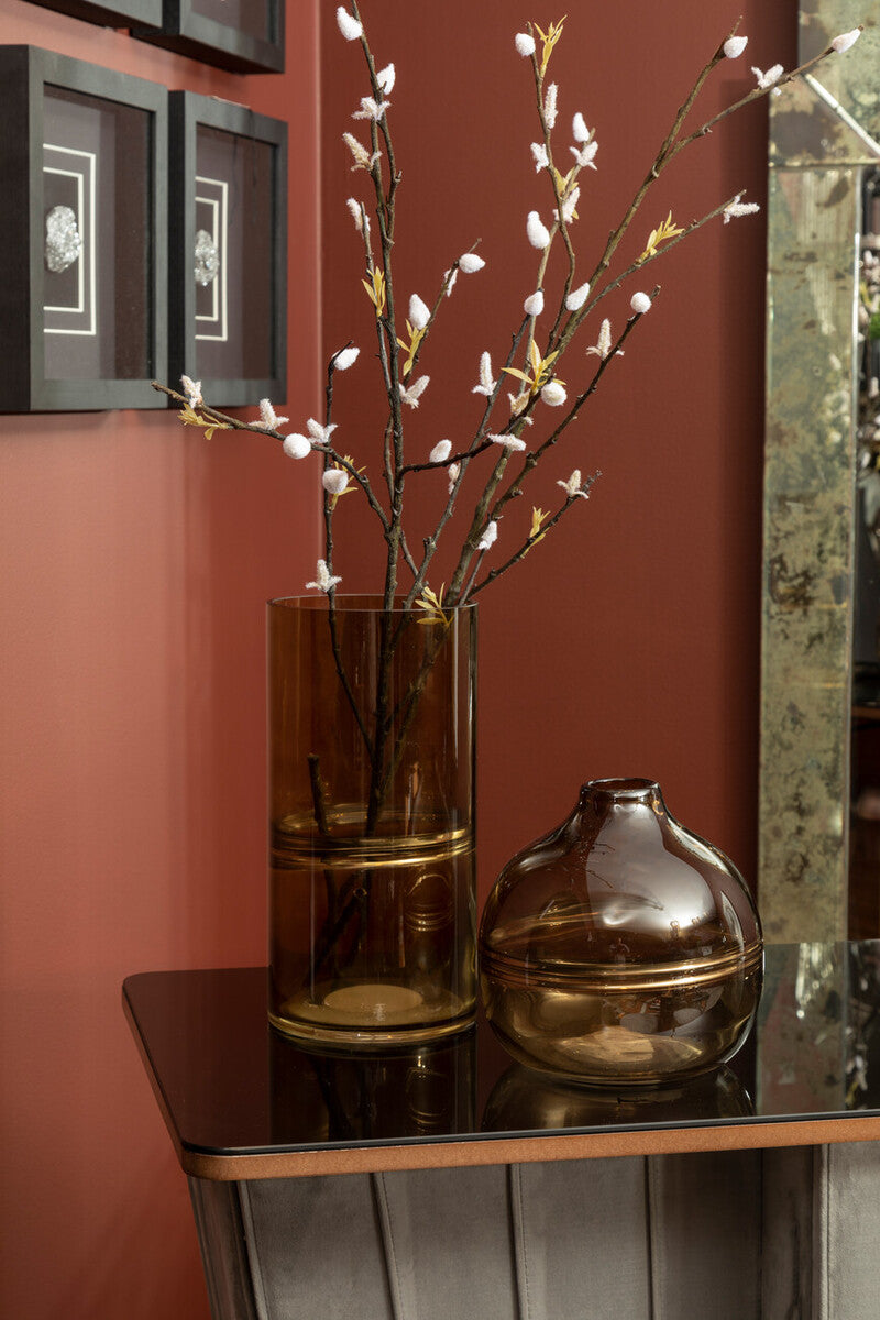 Orsina Optik Small Smoked Glass Vase – Minimalist Modern Tabletop Decor