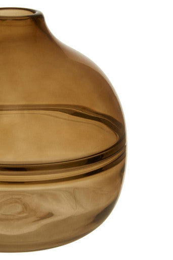 Orsina Optik Small Smoked Glass Vase – Minimalist Modern Tabletop Decor