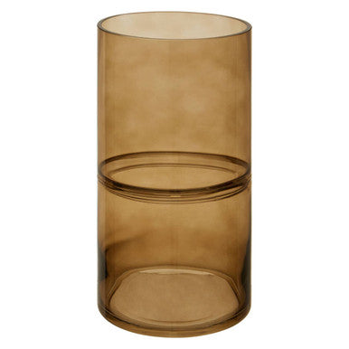 Orsina Optik Large Glass Vase – Smoked Two-Tonal Sculptural Decor