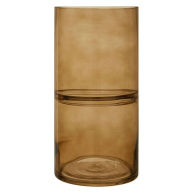 Orsina Optik Large Glass Vase – Smoked Two-Tonal Sculptural Decor