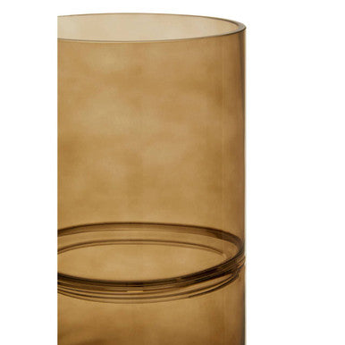 Orsina Optik Large Glass Vase – Smoked Two-Tonal Sculptural Decor