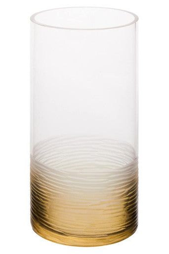 Orsina Caila Small Ombre Glass Vase – Faceted Grey Textured Decor