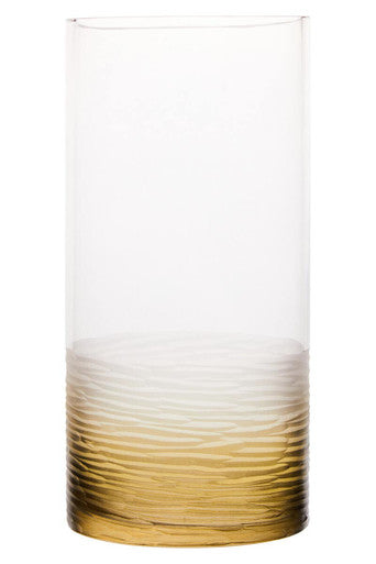 Orsina Caila Small Ombre Glass Vase – Faceted Grey Textured Decor