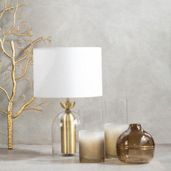 Orsina Caila Small Ombre Glass Vase – Faceted Grey Textured Decor