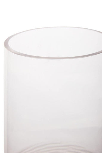 Orsina Caila Small Ombre Glass Vase – Faceted Grey Textured Decor