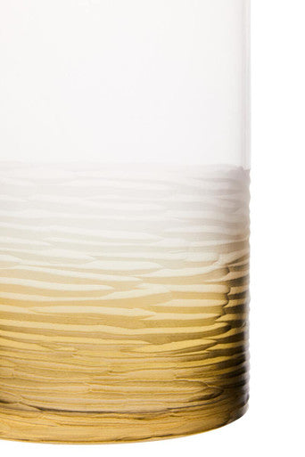 Orsina Caila Small Ombre Glass Vase – Faceted Grey Textured Decor