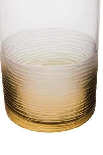 Orsina Caila Small Ombre Glass Vase – Faceted Grey Textured Decor