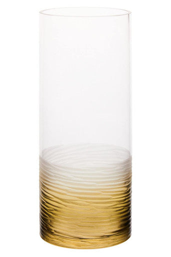 Orsina Caila Large Textured Ombre Glass Vase – Modern Faceted Grey