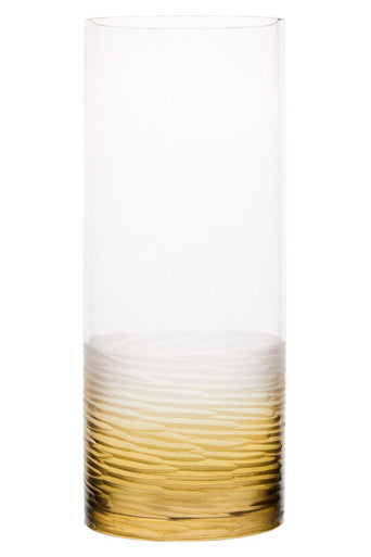 Orsina Caila Large Textured Ombre Glass Vase – Modern Faceted Grey
