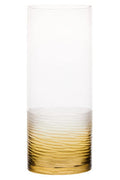 Orsina Caila Large Textured Ombre Glass Vase – Modern Faceted Grey