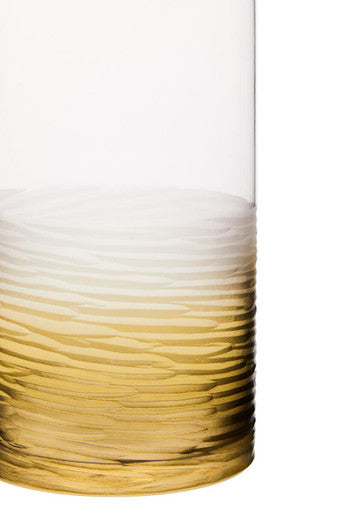 Orsina Caila Large Textured Ombre Glass Vase – Modern Faceted Grey