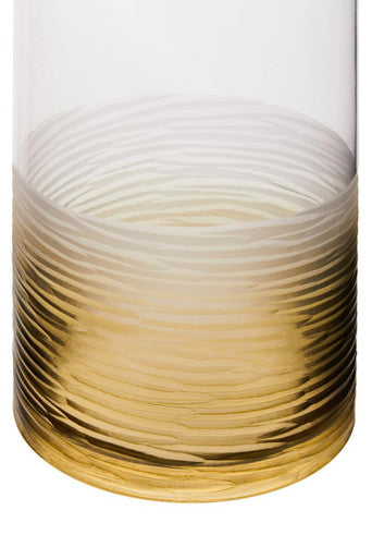Orsina Caila Large Textured Ombre Glass Vase – Modern Faceted Grey