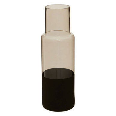 Orsina Cova Smoked Glass Bottle Vase – Minimalist Two-Tone Decor