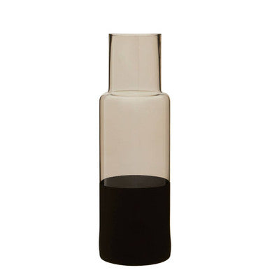 Orsina Cova Smoked Glass Bottle Vase – Minimalist Two-Tone Decor