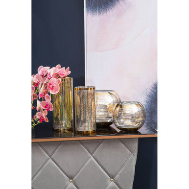 Orsina Raya Large Rounded Stripe Vase – Modern Decorative Centerpiece