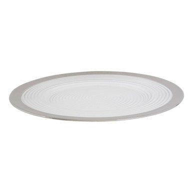 Orsina Ida Glass Charger Plate – 33cm Embossed Clear with Silver Rim