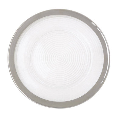 Orsina Ida Glass Charger Plate – 33cm Embossed Clear with Silver Rim