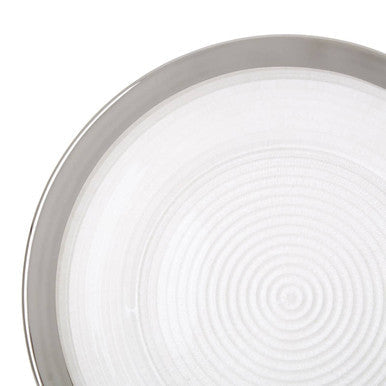 Orsina Ida Glass Charger Plate – 33cm Embossed Clear with Silver Rim