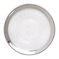 Orsina Ida Embossed Glass Side Plate with Silver Rim – 21cm