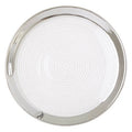 Orsina Ida Embossed Glass Side Plate | Silver Rim Coupe – 21cm