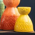Orsina Visage Small Yellow Face Vase – Sculptural Stoneware Decor