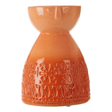 Orsina Visage Medium Coral Face Vase – Modern Stoneware Floral Vessel