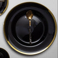 Orsina Ida Black Glass Charger Plate with Gold Rim – 33cm Dinnerware