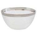Orsina Ida Embossed Glass Bowl with Silver Rim – 15cm Serving Bowl