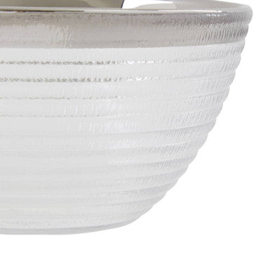 Orsina Ida Embossed Glass Bowl with Silver Rim – 15cm Serving Bowl