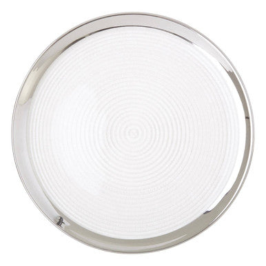 Orsina Ida Glass Charger Plate – 32cm Embossed Spiral with Silver Rim
