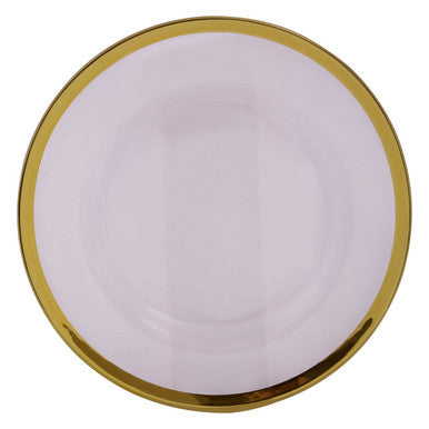 Orsina Ida Textured Glass Dinner Plate with Gold Rim – 27 cm