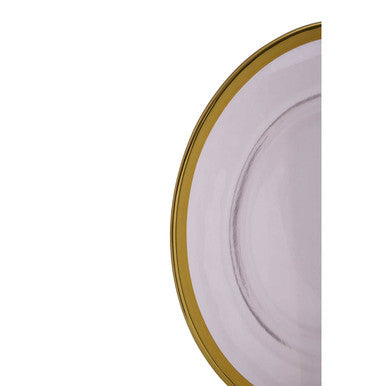 Orsina Ida Textured Glass Dinner Plate with Gold Rim – 27 cm