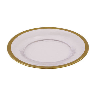 Orsina Ida Textured Glass Side Plate with Gold Rim – 21cm Tableware