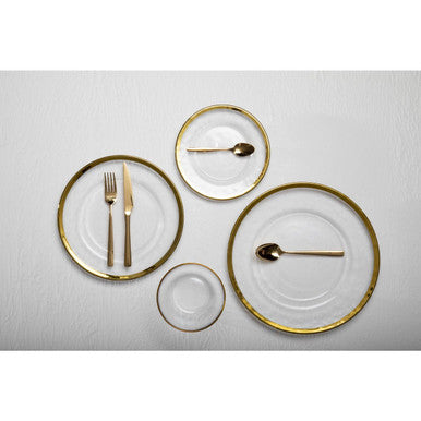 Orsina Ida Textured Glass Side Plate with Gold Rim – 21cm Tableware