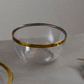 Orsina Ida Textured Glass Bowl with Gold Rim – 15cm Serving Bowl