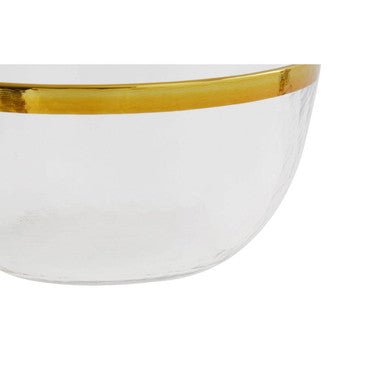 Orsina Ida Textured Glass Bowl with Gold Rim – 15cm Serving Bowl