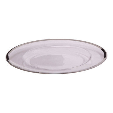 Orsina Ida Glass Charger Plate with Silver Rim - 33cm Table Decor