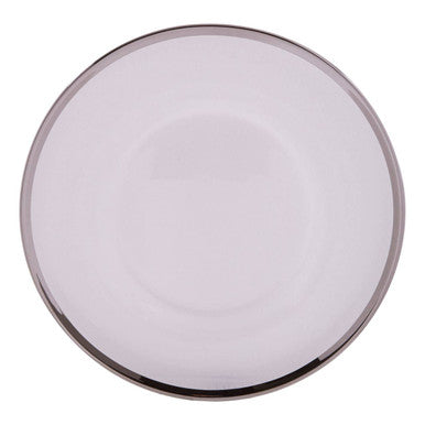 Orsina Ida Glass Charger Plate with Silver Rim - 33cm Table Decor