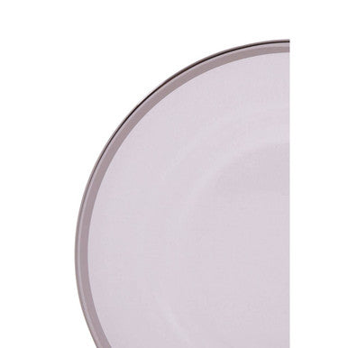 Orsina Ida Glass Charger Plate with Silver Rim - 33cm Table Decor