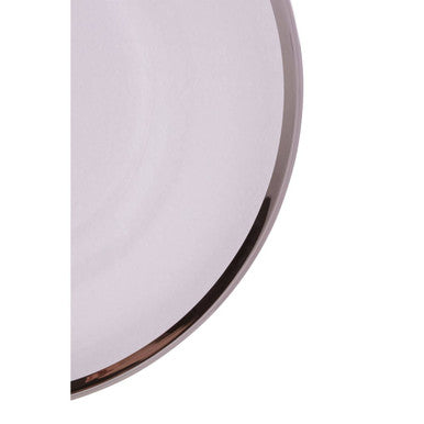 Orsina Ida Glass Charger Plate with Silver Rim - 33cm Table Decor