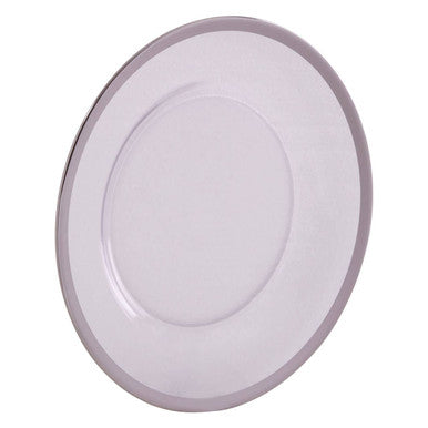 Orsina Ida Glass Dinner Plate with Silver Rim – 27cm Clear Tableware