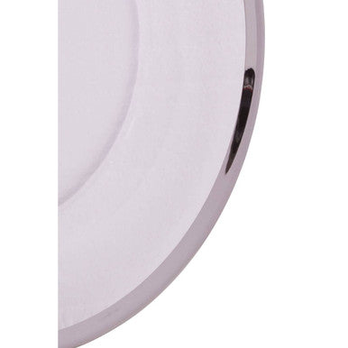Orsina Ida Glass Dinner Plate with Silver Rim – 27cm Clear Tableware