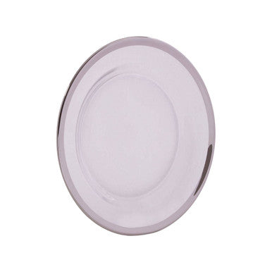 Orsina Ida Glass Side Plate with Silver Rim – 21cm Clear Tableware