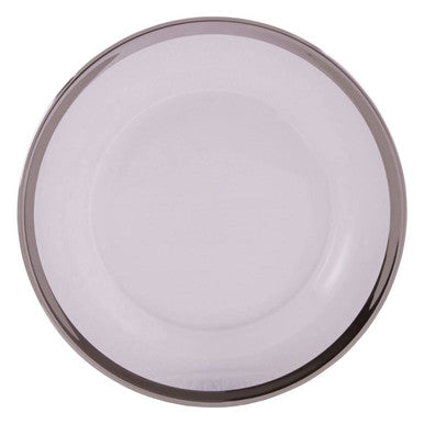 Orsina Ida Glass Side Plate with Silver Rim – 21cm Clear Tableware