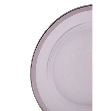 Orsina Ida Glass Side Plate with Silver Rim – 21cm Clear Tableware