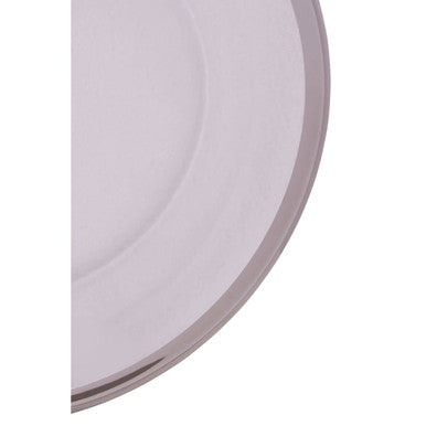 Orsina Ida Glass Side Plate with Silver Rim – 21cm Clear Tableware