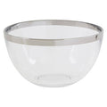 Orsina Ida Glass Bowl with Silver Rim – 15cm Modern Serving Bowl