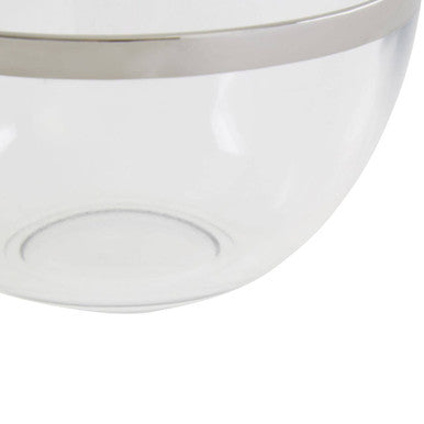 Orsina Ida Glass Bowl with Silver Rim – 15cm Modern Serving Bowl