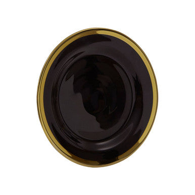 Orsina Ida Black Glass Dinner Plate with Gold Rim – 27cm Luxury Tableware