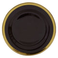 Orsina Ida Black Glass Dinner Plate with Gold Rim – 27cm Luxury Tableware